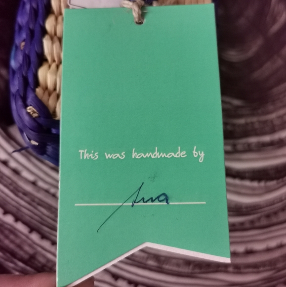 Nannacay Straw handbag Tote w Pom poms Beach bag Brand New w tag Handmade Travel - Picture 13 of 16